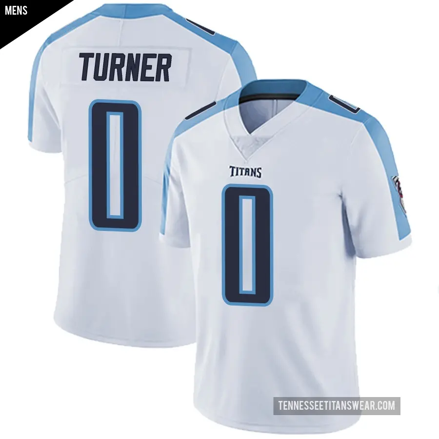 Men's Tennessee Titans ＃0 Cole Turner White Limited Vapor Untouchable Jersey