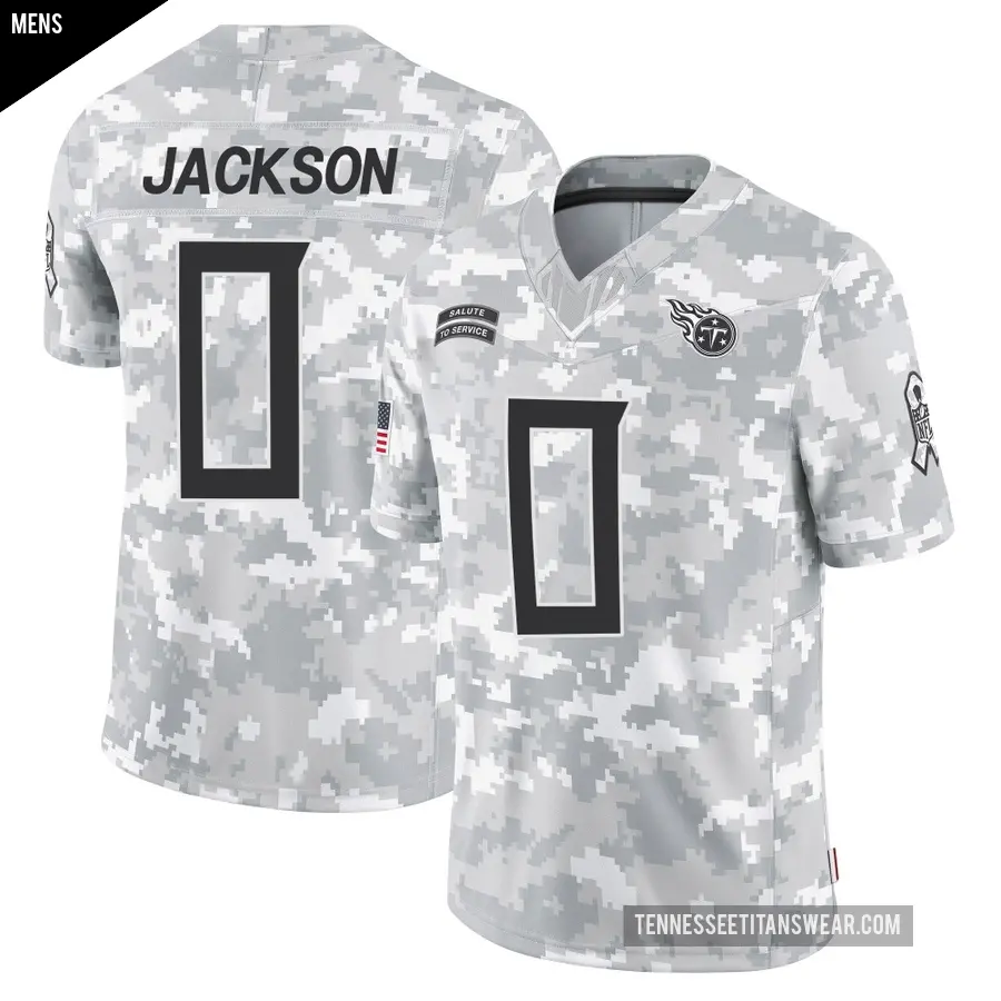 Men's Tennessee Titans ＃0 Courtney Jackson Arctic Camo Limited 2024 Salute to Service Jersey