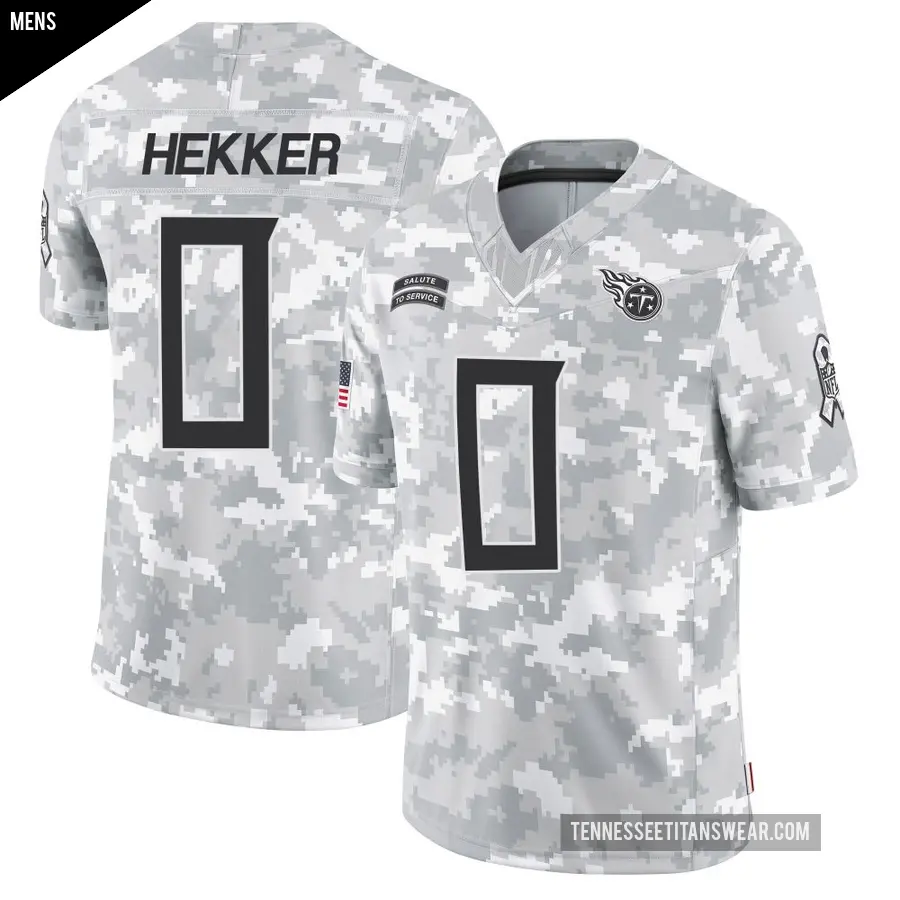 Men's Tennessee Titans ＃0 Johnny Hekker Arctic Camo Limited 2024 Salute to Service Jersey