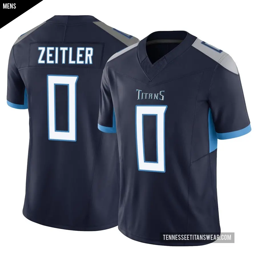 Men's Tennessee Titans ＃0 Kevin Zeitler Navy Limited Vapor F.U.S.E. Jersey