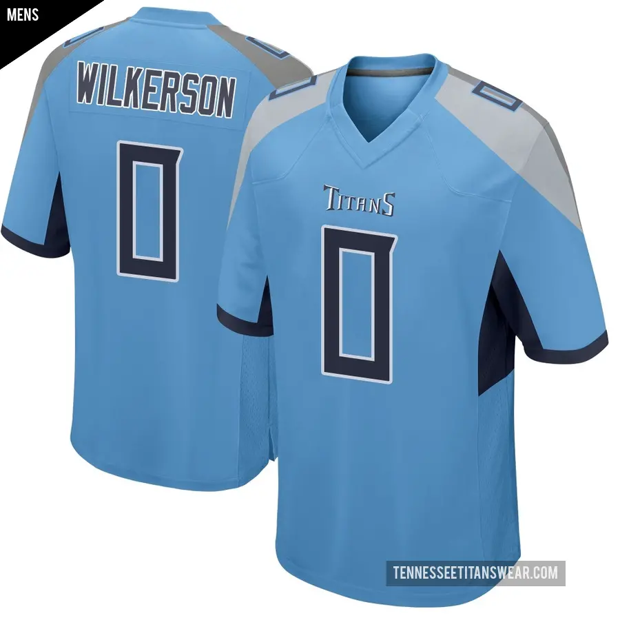 Men's Tennessee Titans ＃0 Kristian Wilkerson Light Blue Game Jersey
