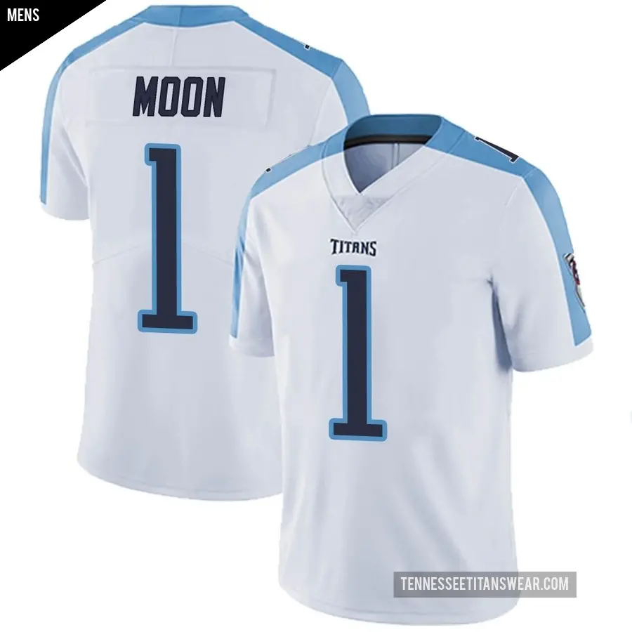 Men's Tennessee Titans ＃1 Warren Moon White Limited Vapor Untouchable Jersey