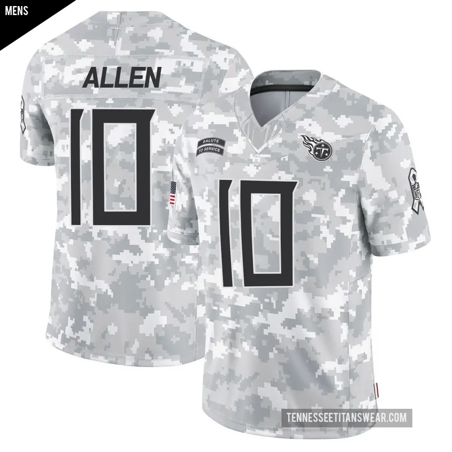 Men's Tennessee Titans ＃10 Brandon Allen Arctic Camo Limited 2024 Salute to Service Jersey