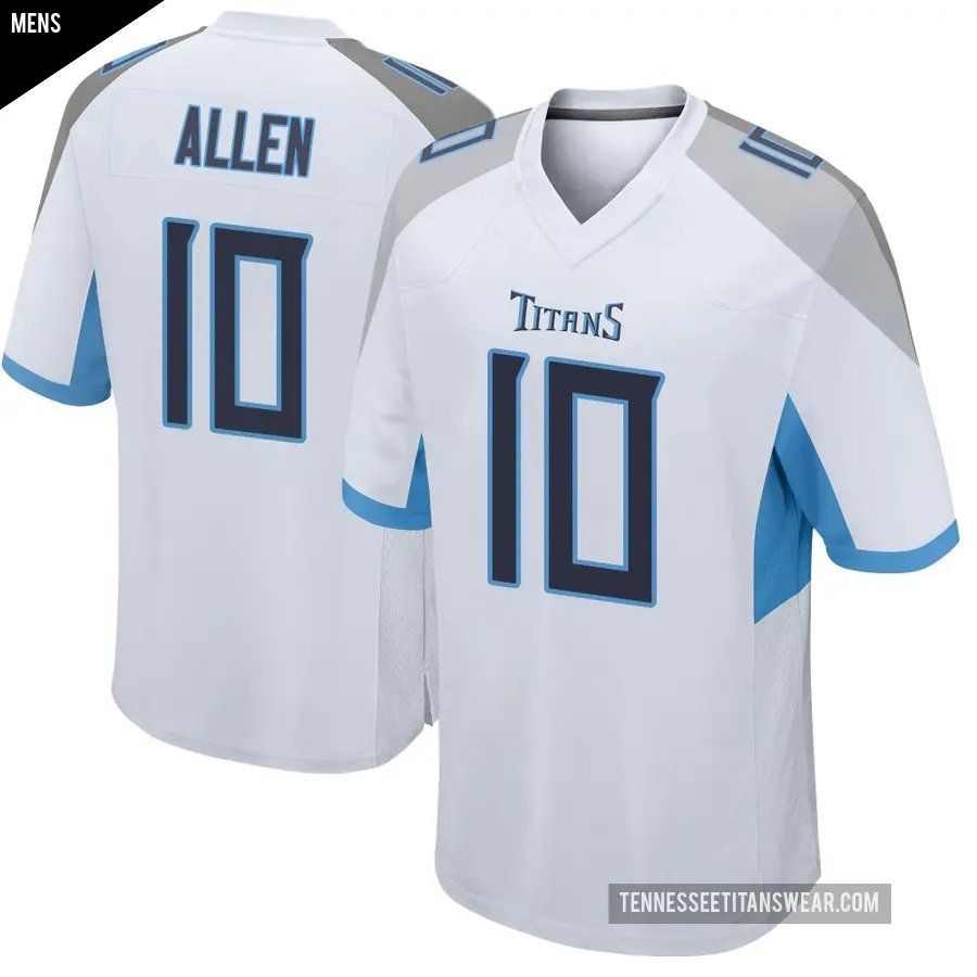 Men's Tennessee Titans ＃10 Brandon Allen White Game Jersey