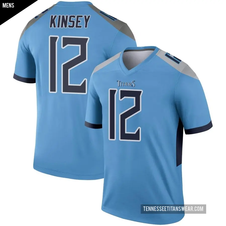 Men's Tennessee Titans ＃12 Mason Kinsey Light Blue Legend Jersey