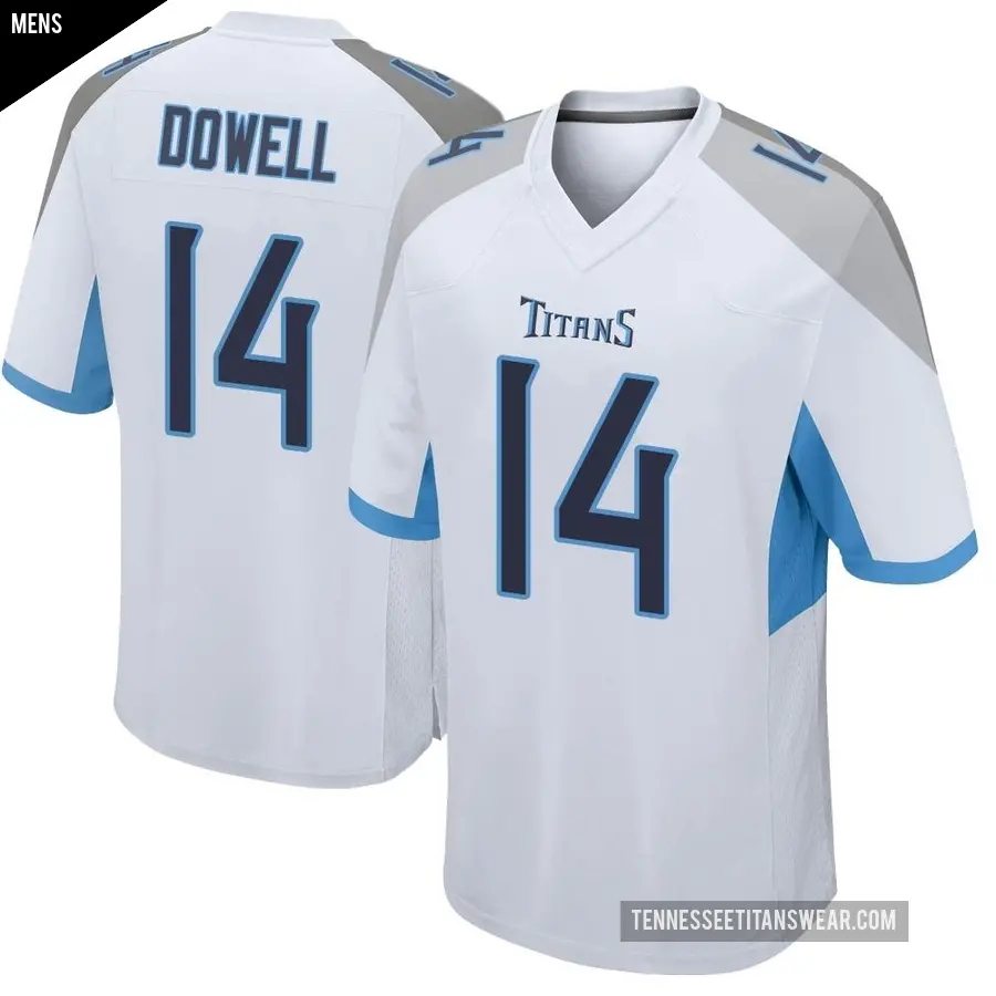 Men's Tennessee Titans ＃14 Colton Dowell White Game Jersey