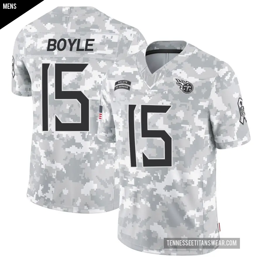 Men's Tennessee Titans ＃15 Tim Boyle Arctic Camo Limited 2024 Salute to Service Jersey
