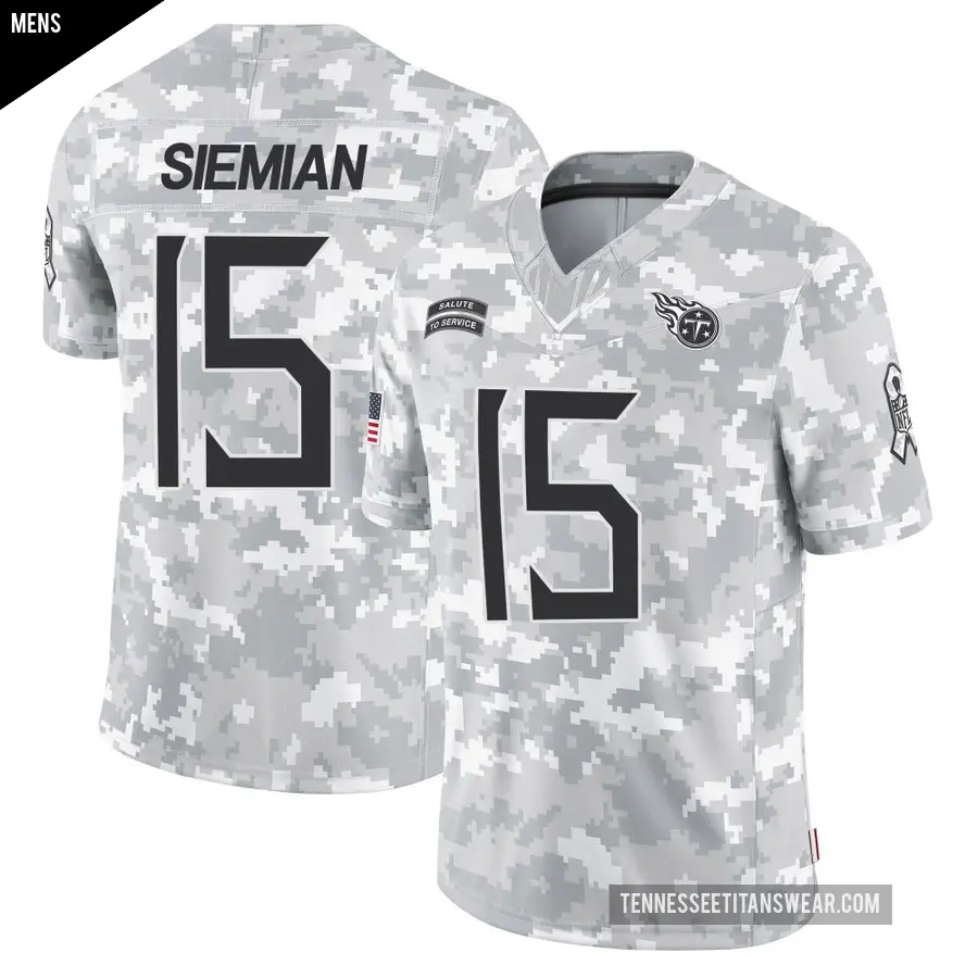 Men's Tennessee Titans ＃15 Trevor Siemian Arctic Camo Limited 2024 Salute to Service Jersey