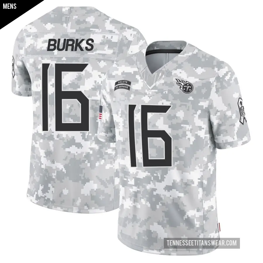 Men's Tennessee Titans ＃16 Treylon Burks Arctic Camo Limited 2024 Salute to Service Jersey