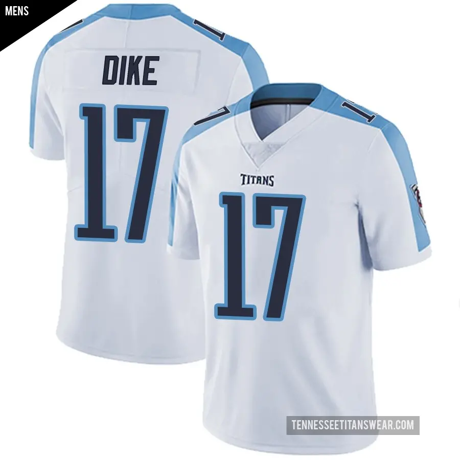 Men's Tennessee Titans ＃17 Chimere Dike White Limited Vapor Untouchable Jersey