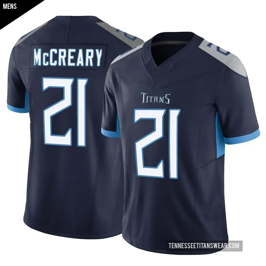 Men's Tennessee Titans ＃21 Roger McCreary Navy Limited Vapor F.U.S.E. Jersey
