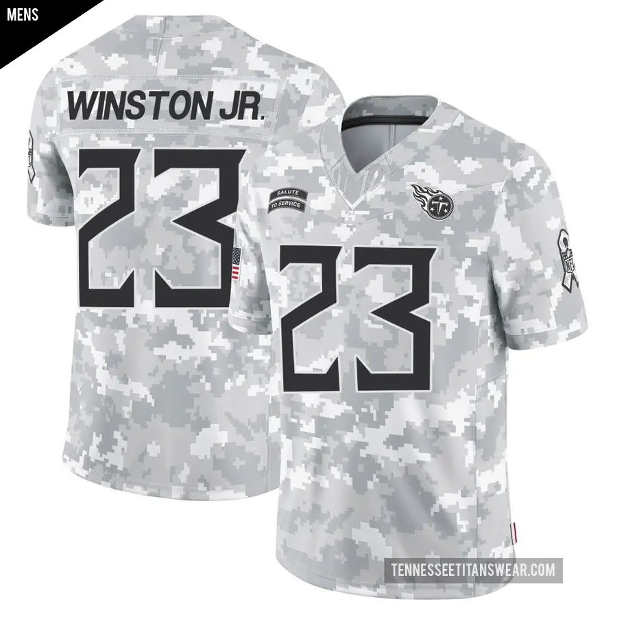 Men's Tennessee Titans ＃23 Kevin Winston Jr. Arctic Camo Limited 2024 Salute to Service Jersey