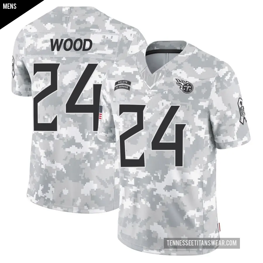 Men's Tennessee Titans ＃24 Julius Wood Arctic Camo Limited 2024 Salute to Service Jersey