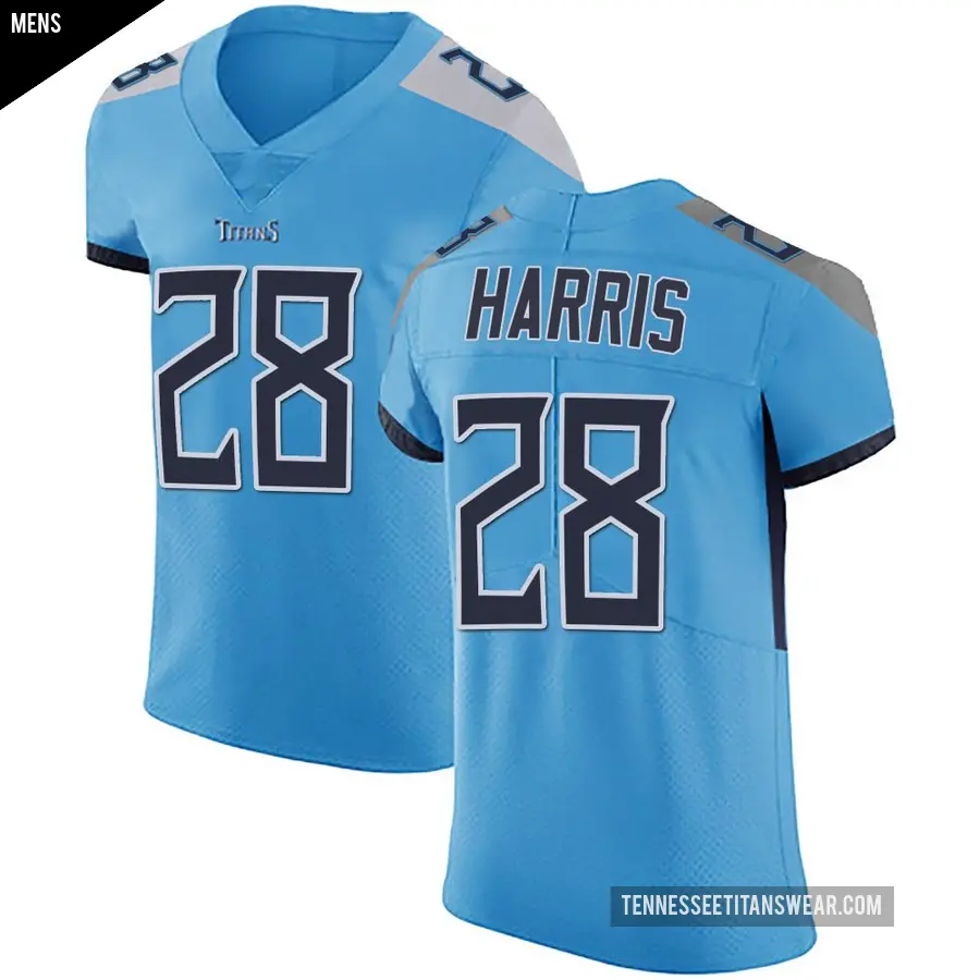 Men's Tennessee Titans ＃28 Jermari Harris Light Blue Elite Team Color Vapor Untouchable Jersey