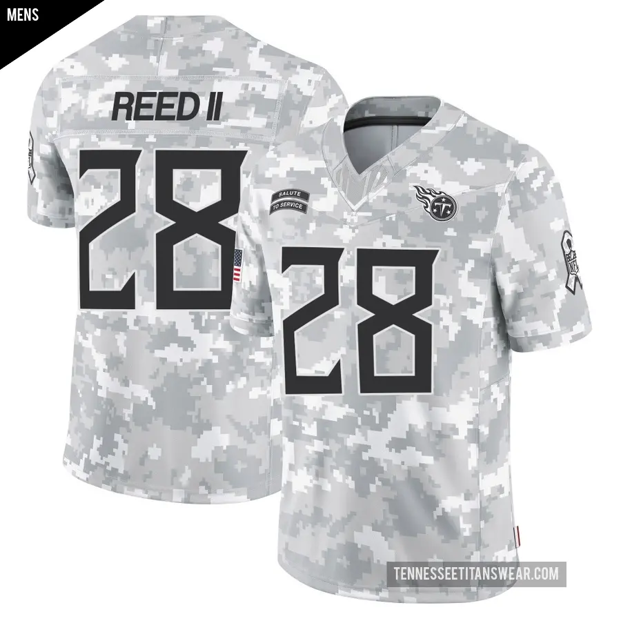 Men's Tennessee Titans ＃28 Jerrick Reed II Arctic Camo Limited 2024 Salute to Service Jersey