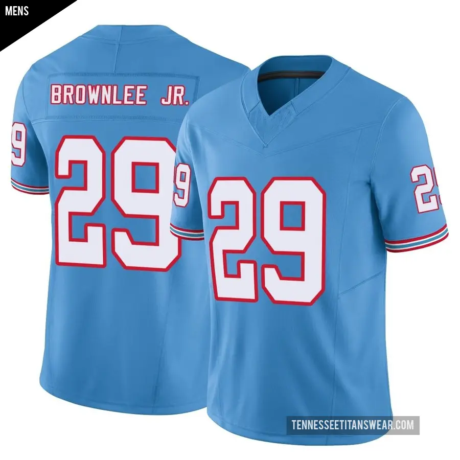 Men's Tennessee Titans ＃29 Jarvis Brownlee Jr. Light Blue Limited Vapor F.U.S.E. Jersey