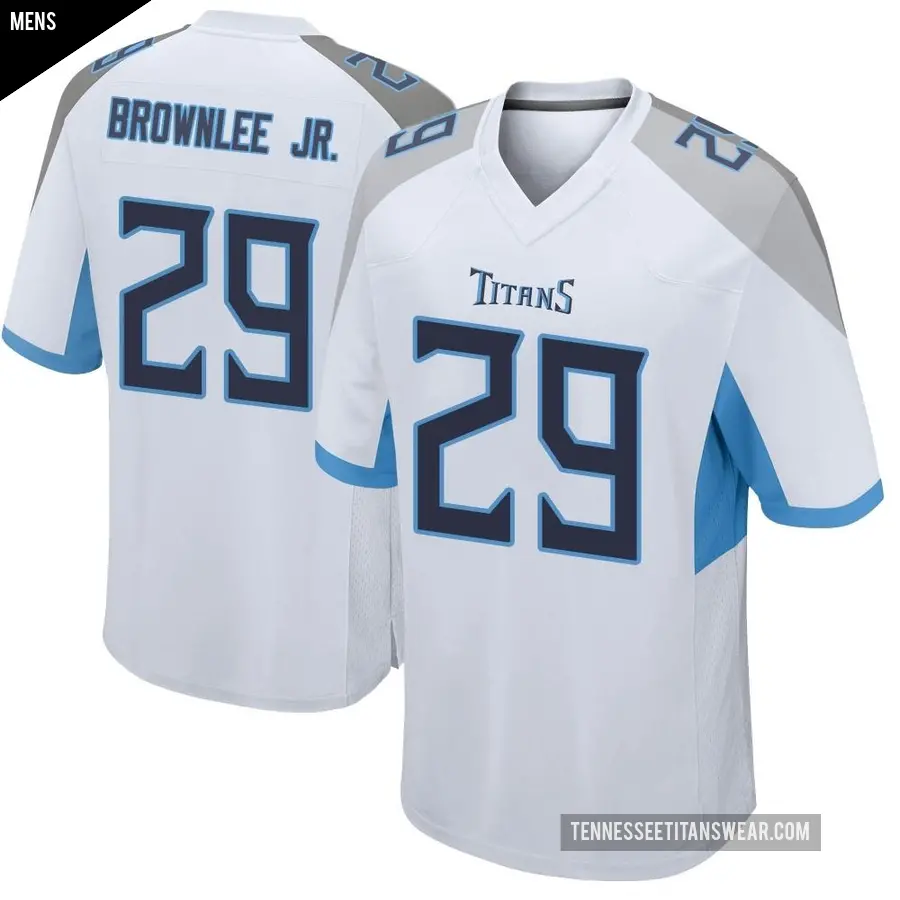 Men's Tennessee Titans ＃29 Jarvis Brownlee Jr. White Game Jersey