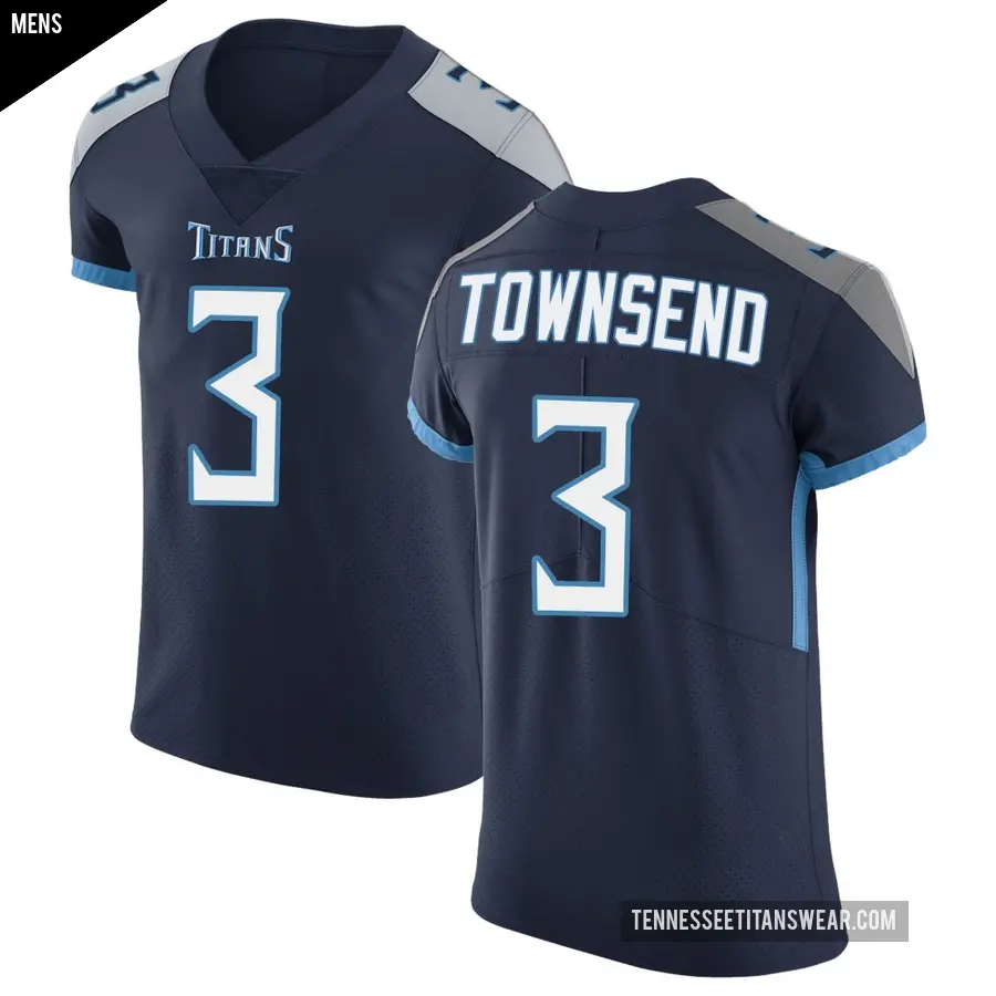 Men's Tennessee Titans ＃3 Tommy Townsend Navy Elite Vapor Untouchable Jersey
