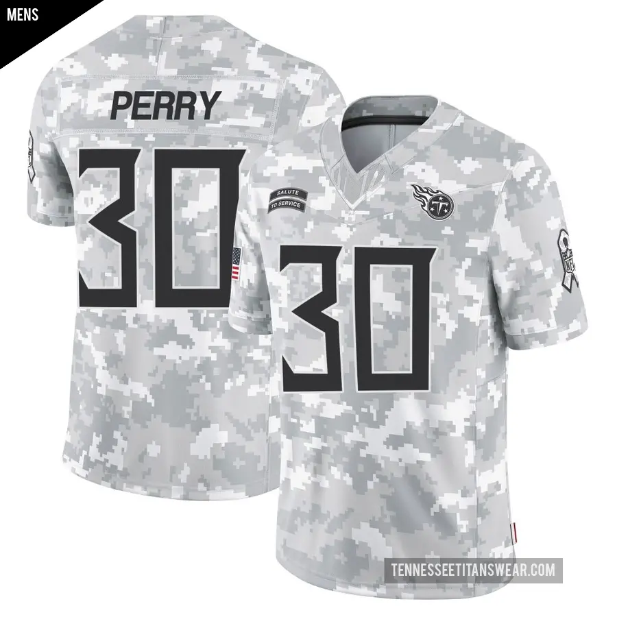 Men's Tennessee Titans ＃30 Mark Perry Arctic Camo Limited 2024 Salute to Service Jersey