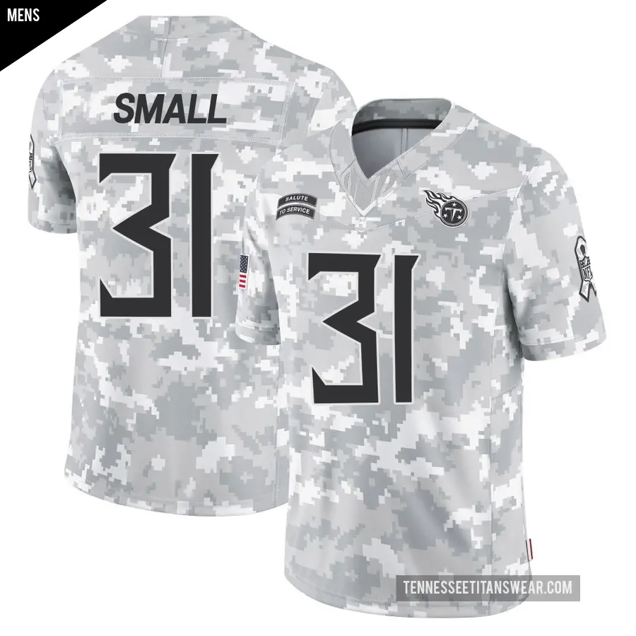 Men's Tennessee Titans ＃31 Jabari Small Arctic Camo Limited 2024 Salute to Service Jersey