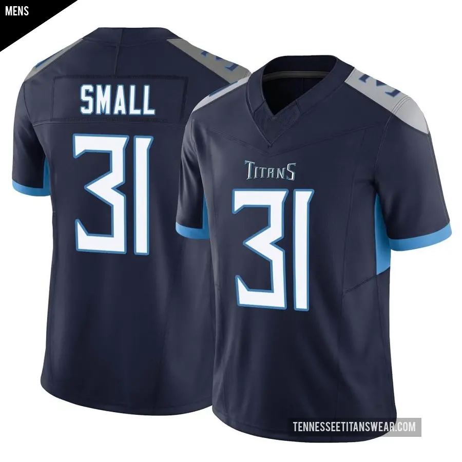 Men's Tennessee Titans ＃31 Jabari Small Navy Limited Vapor F.U.S.E. Jersey