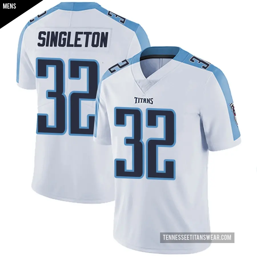 Men's Tennessee Titans ＃32 Nicholas Singleton White Limited Vapor Untouchable Jersey