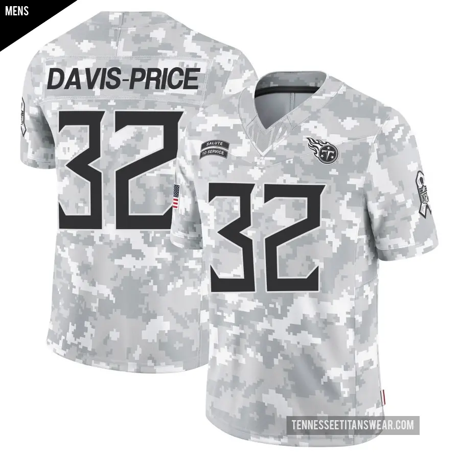 Men's Tennessee Titans ＃32 Tyrion Davis-Price Arctic Camo Limited 2024 Salute to Service Jersey