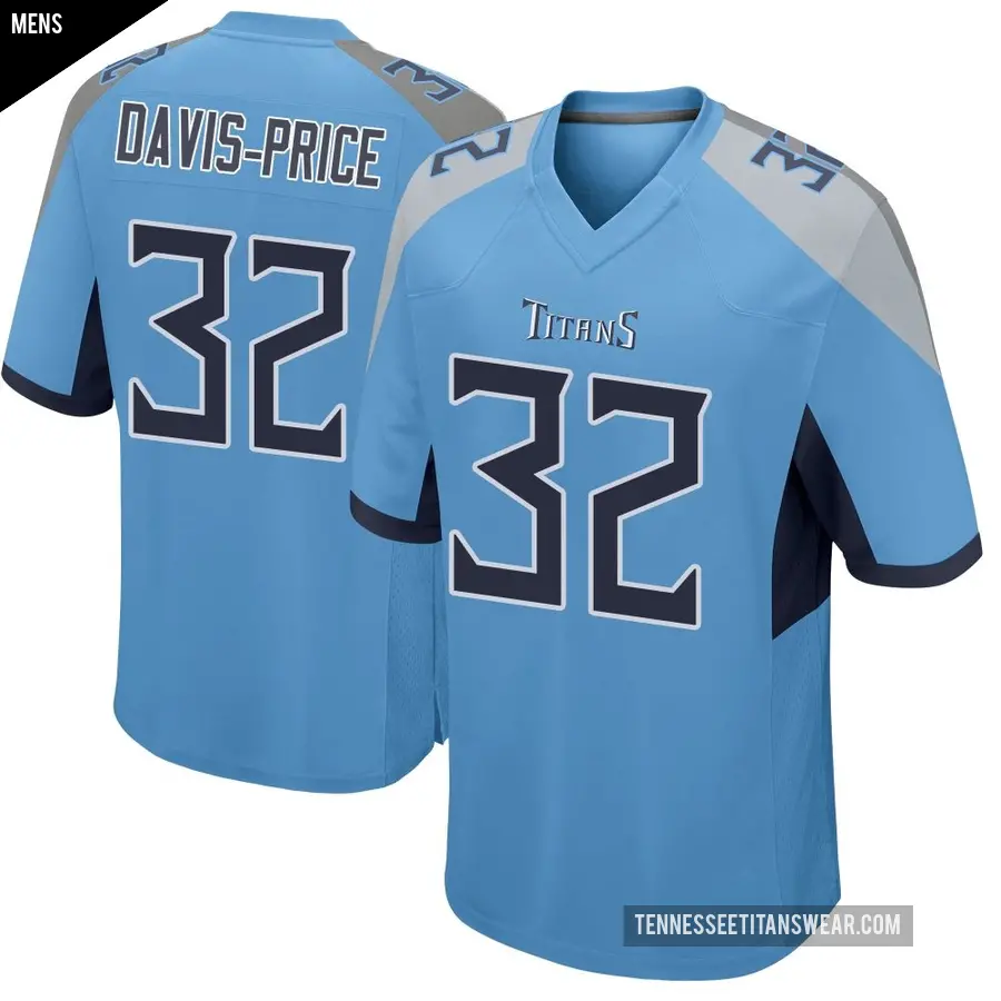 Men's Tennessee Titans ＃32 Tyrion Davis-Price Light Blue Game Jersey