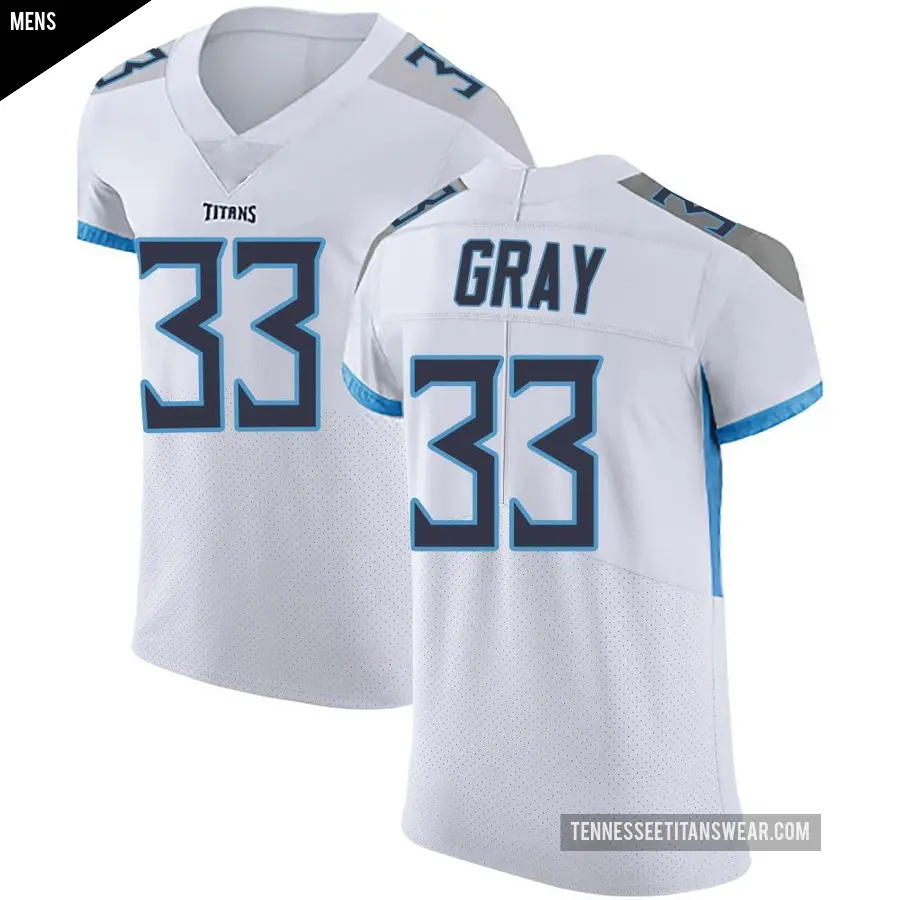 Men's Tennessee Titans ＃33 Cedric Gray White Elite Vapor Untouchable Jersey