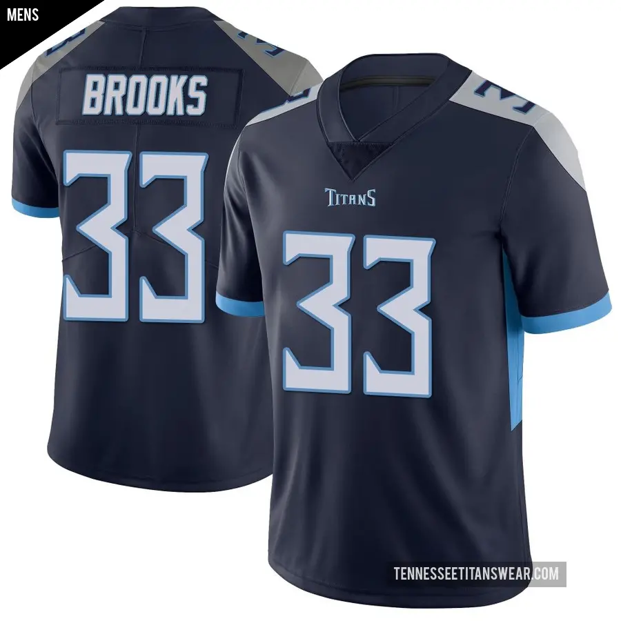 Men's Tennessee Titans ＃33 Kendell Brooks Navy Limited Vapor Untouchable Jersey