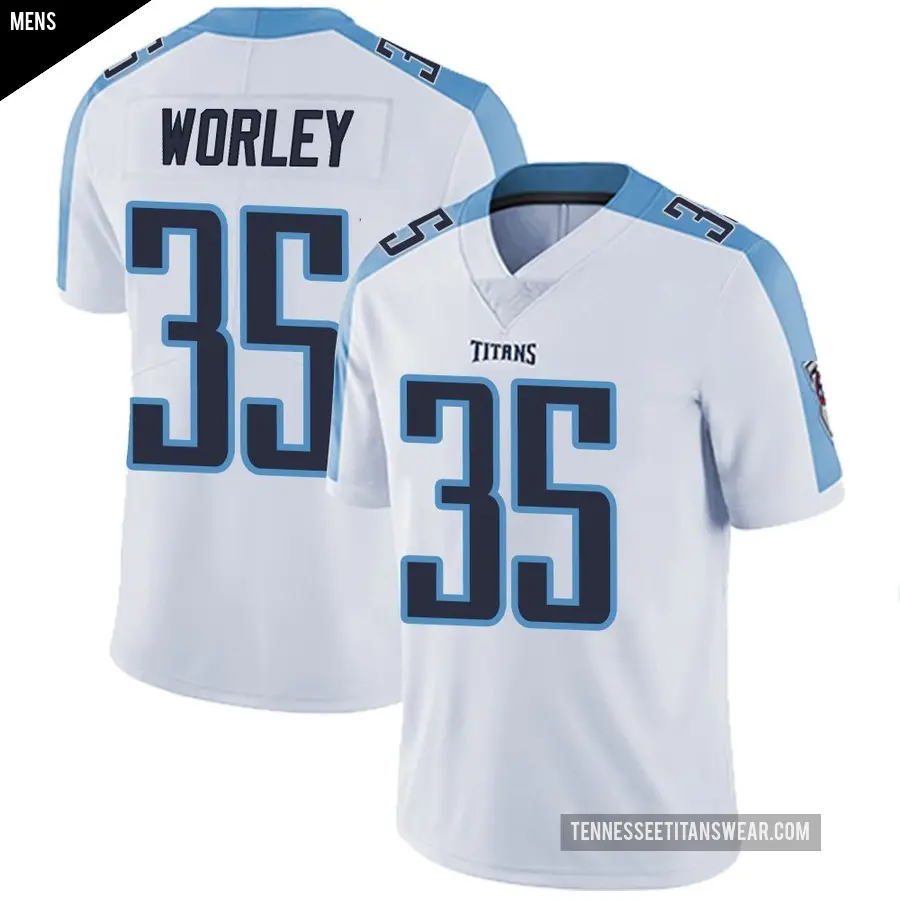 Men's Tennessee Titans ＃35 Daryl Worley White Limited Vapor Untouchable Jersey