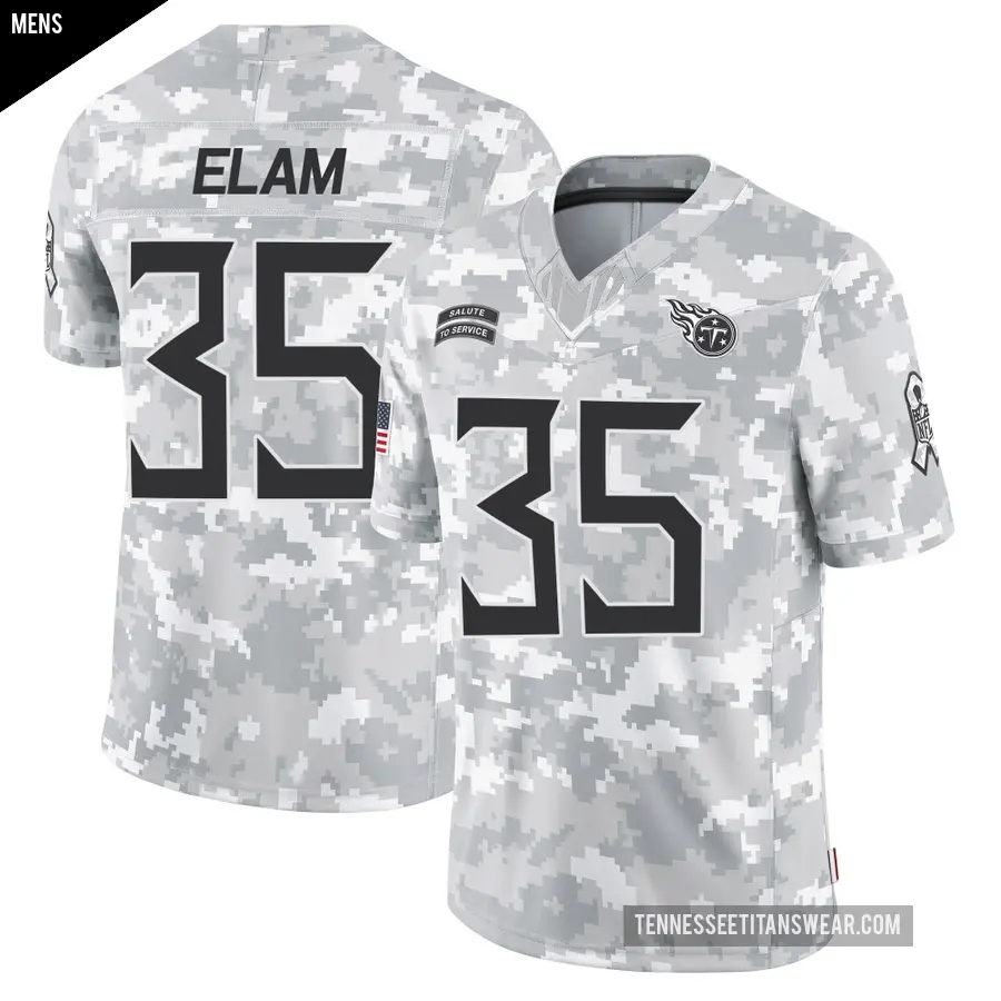 Men's Tennessee Titans ＃35 Kaiir Elam Arctic Camo Limited 2024 Salute to Service Jersey