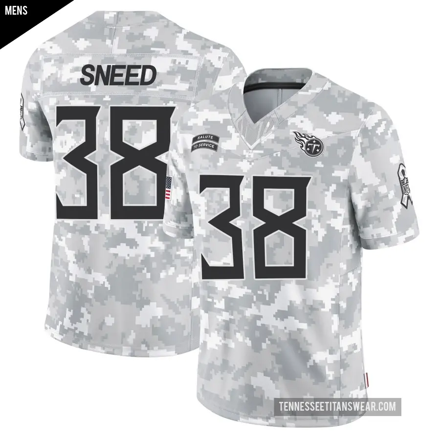 Men's Tennessee Titans ＃38 L'Jarius Sneed Arctic Camo Limited 2024 Salute to Service Jersey