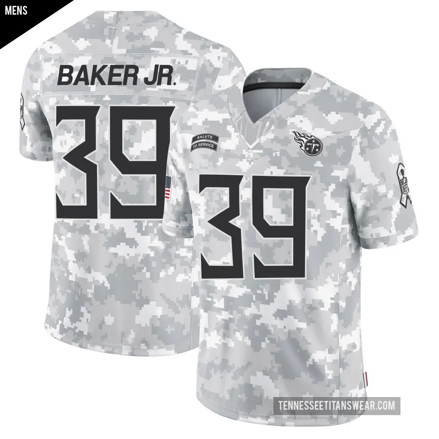 Men's Tennessee Titans ＃39 Darrell Baker Jr. Arctic Camo Limited 2024 Salute to Service Jersey