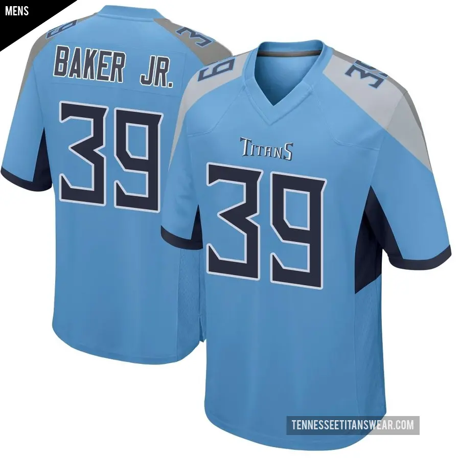Men's Tennessee Titans ＃39 Darrell Baker Jr. Light Blue Game Jersey