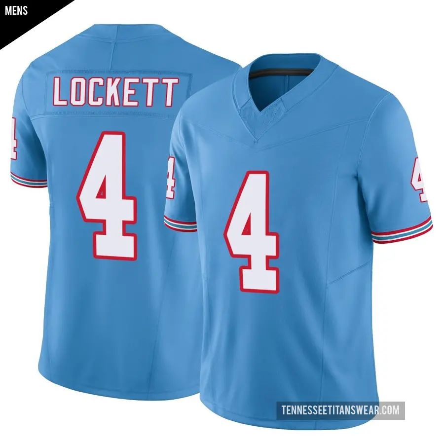 Men's Tennessee Titans ＃4 Tyler Lockett Light Blue Limited Vapor F.U.S.E. Jersey