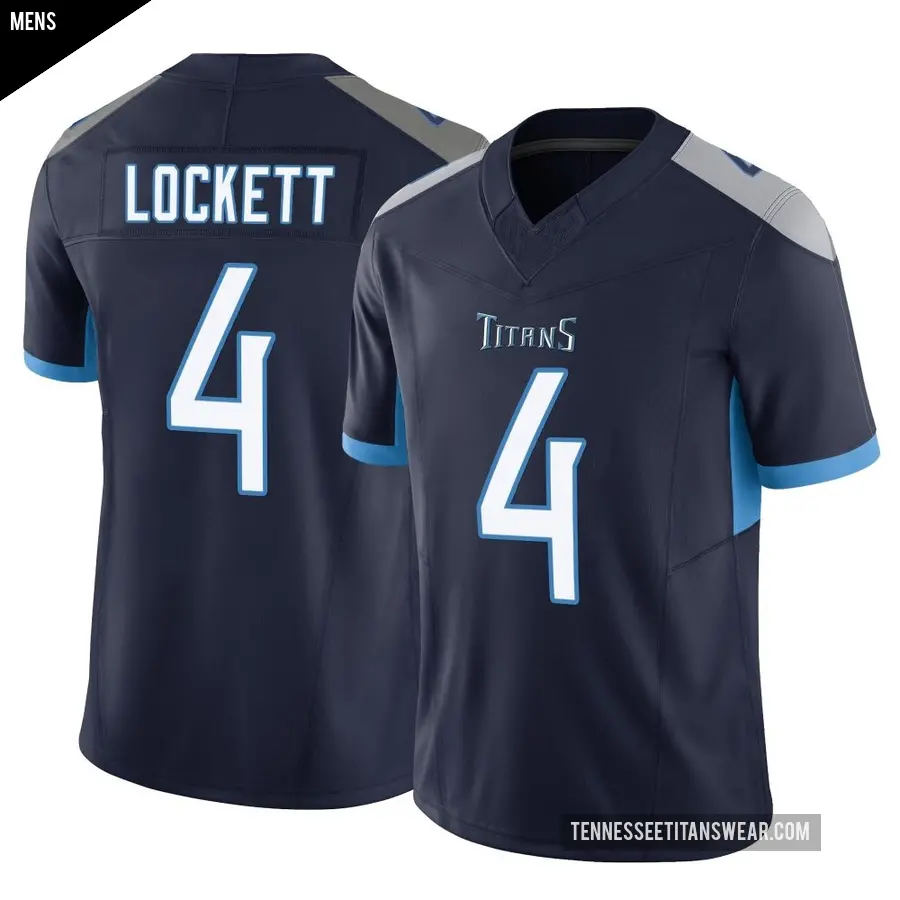 Men's Tennessee Titans ＃4 Tyler Lockett Navy Limited Vapor F.U.S.E. Jersey