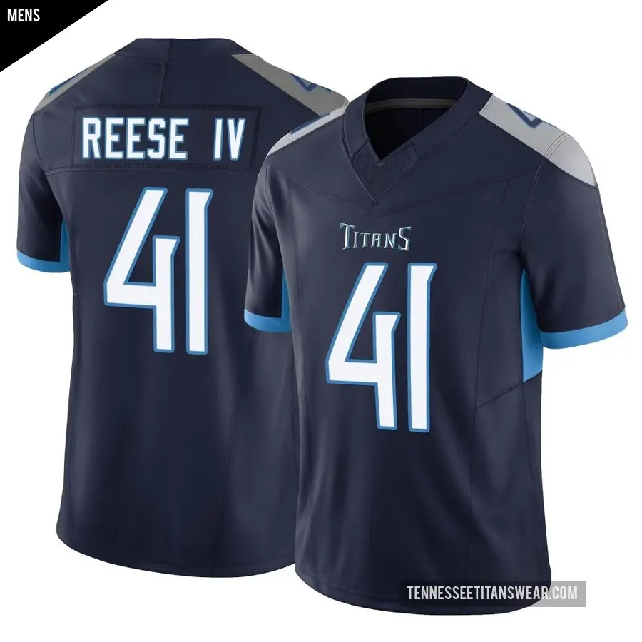 Men's Tennessee Titans ＃41 Otis Reese IV Navy Limited Vapor F.U.S.E. Jersey