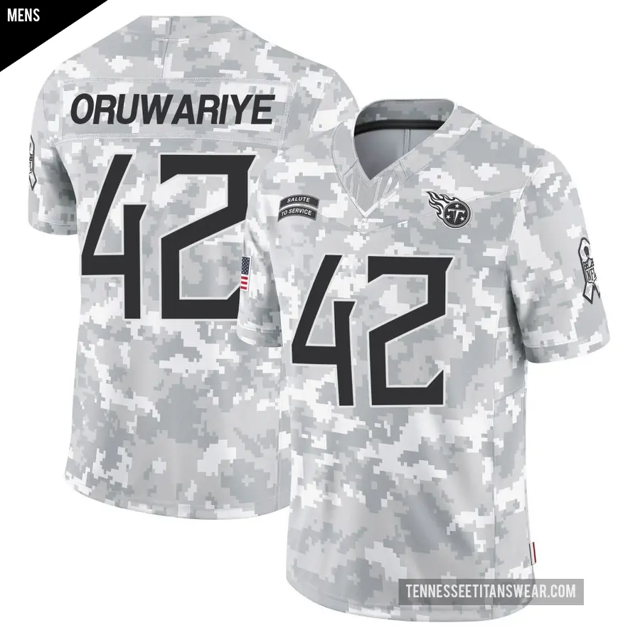 Men's Tennessee Titans ＃42 Amani Oruwariye Arctic Camo Limited 2024 Salute to Service Jersey