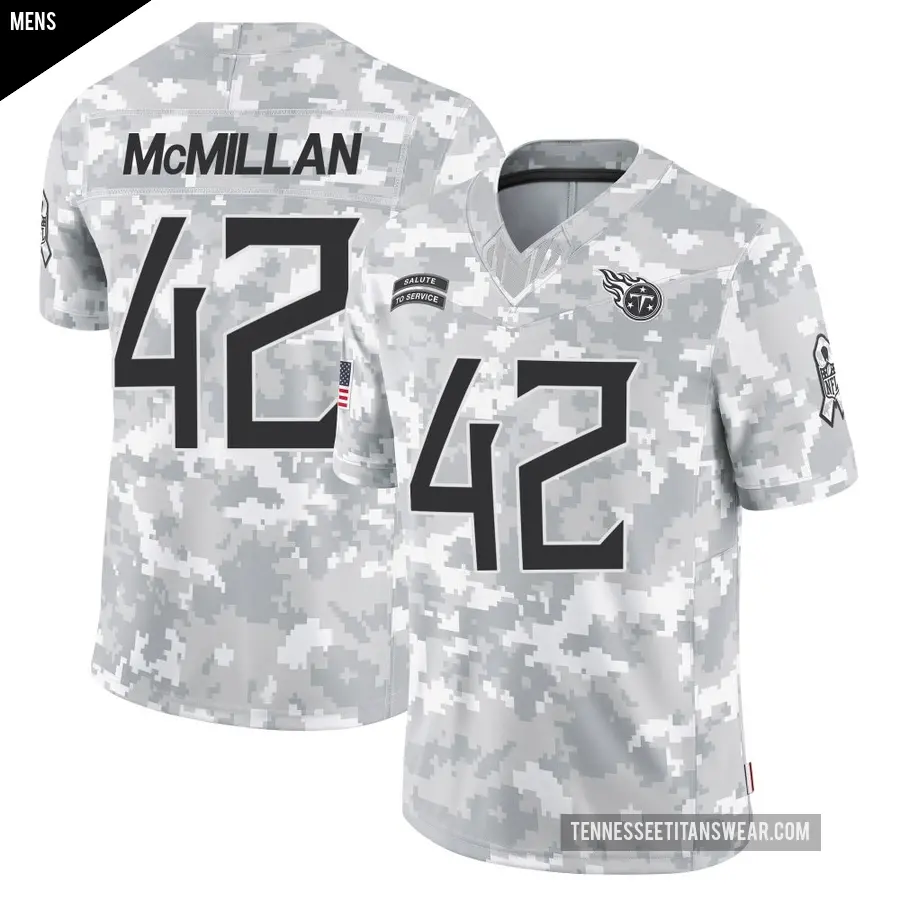 Men's Tennessee Titans ＃42 Raekwon McMillan Arctic Camo Limited 2024 Salute to Service Jersey