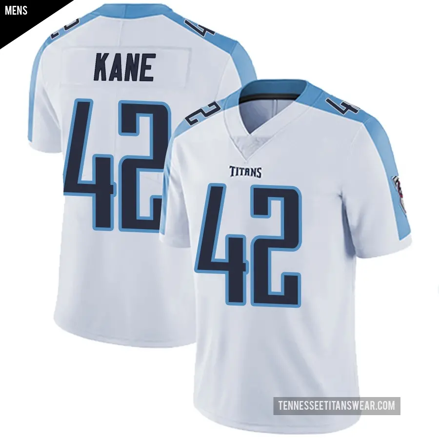 Men's Tennessee Titans ＃42 Sanoussi Kane White Limited Vapor Untouchable Jersey