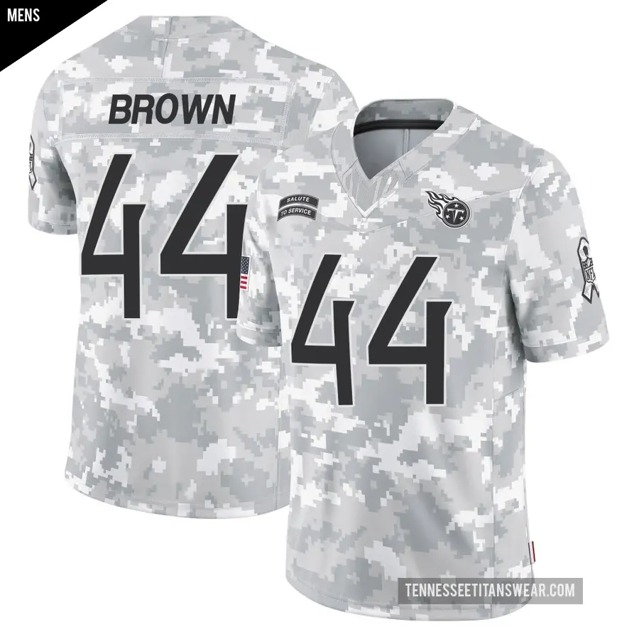 Men's Tennessee Titans ＃44 Mike Brown Arctic Camo Limited 2024 Salute to Service Jersey