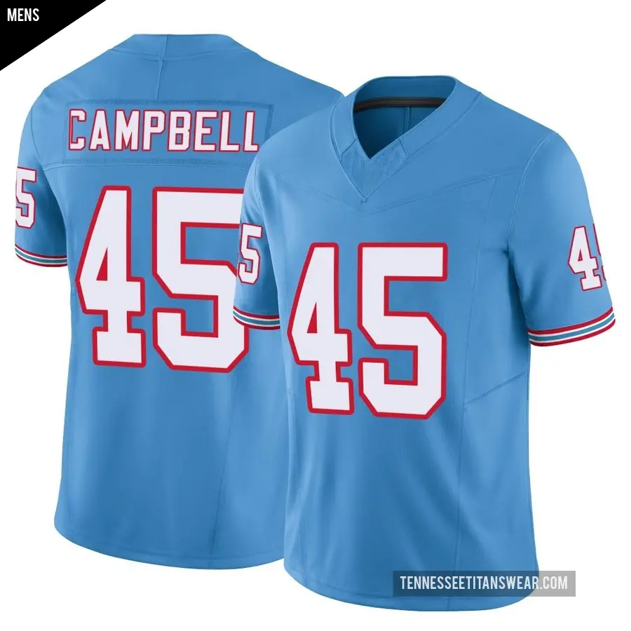 Men's Tennessee Titans ＃45 Chance Campbell Light Blue Limited Vapor F.U.S.E. Jersey