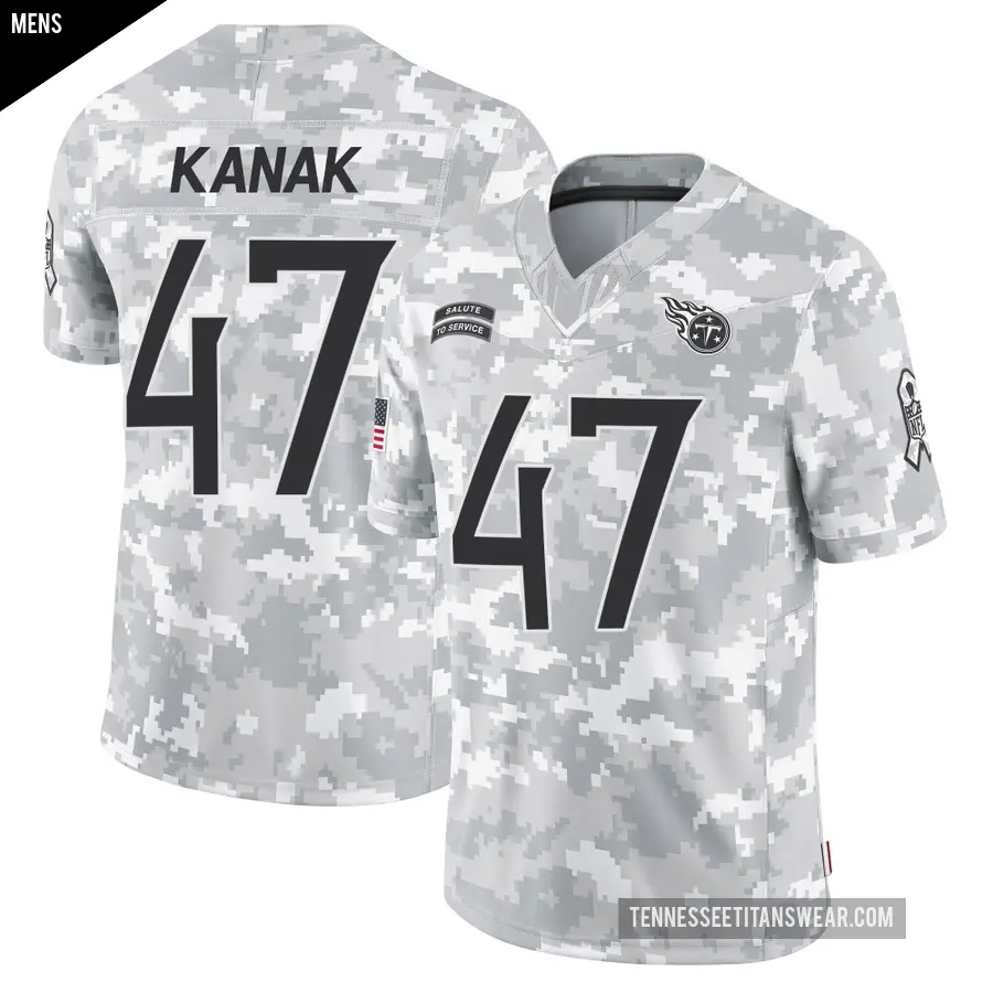 Men's Tennessee Titans ＃47 Jaren Kanak Arctic Camo Limited 2024 Salute to Service Jersey
