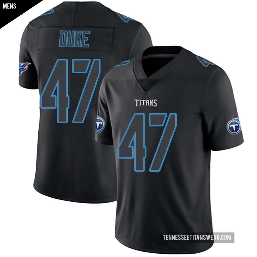 Men's Tennessee Titans ＃47 Khalid Duke Black Impact Limited Jersey