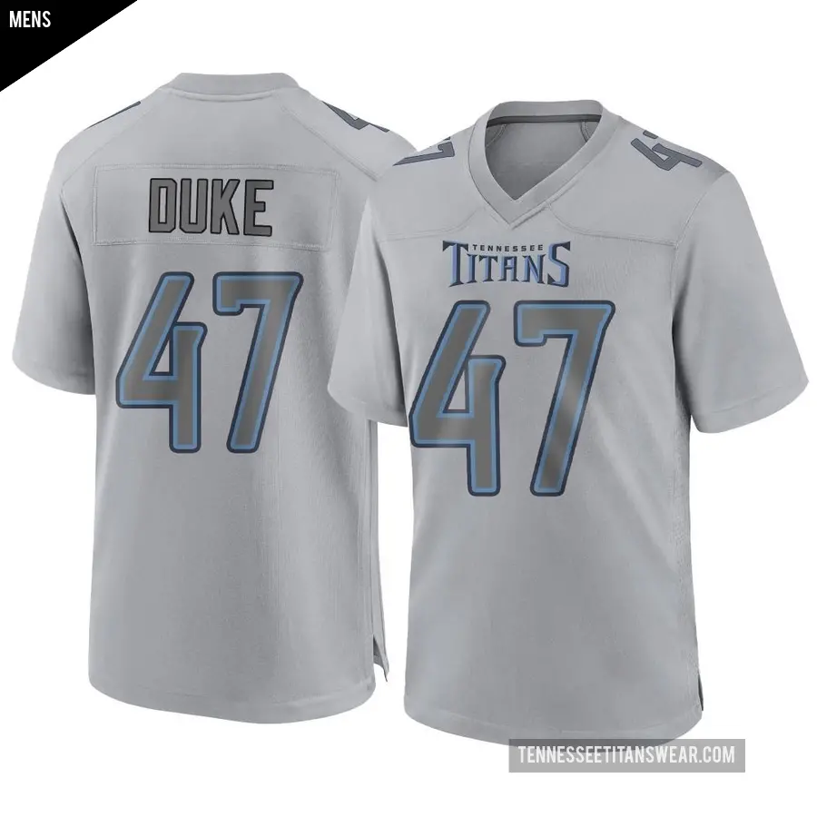 Men's Tennessee Titans ＃47 Khalid Duke Gray Game Atmosphere Fashion Jersey