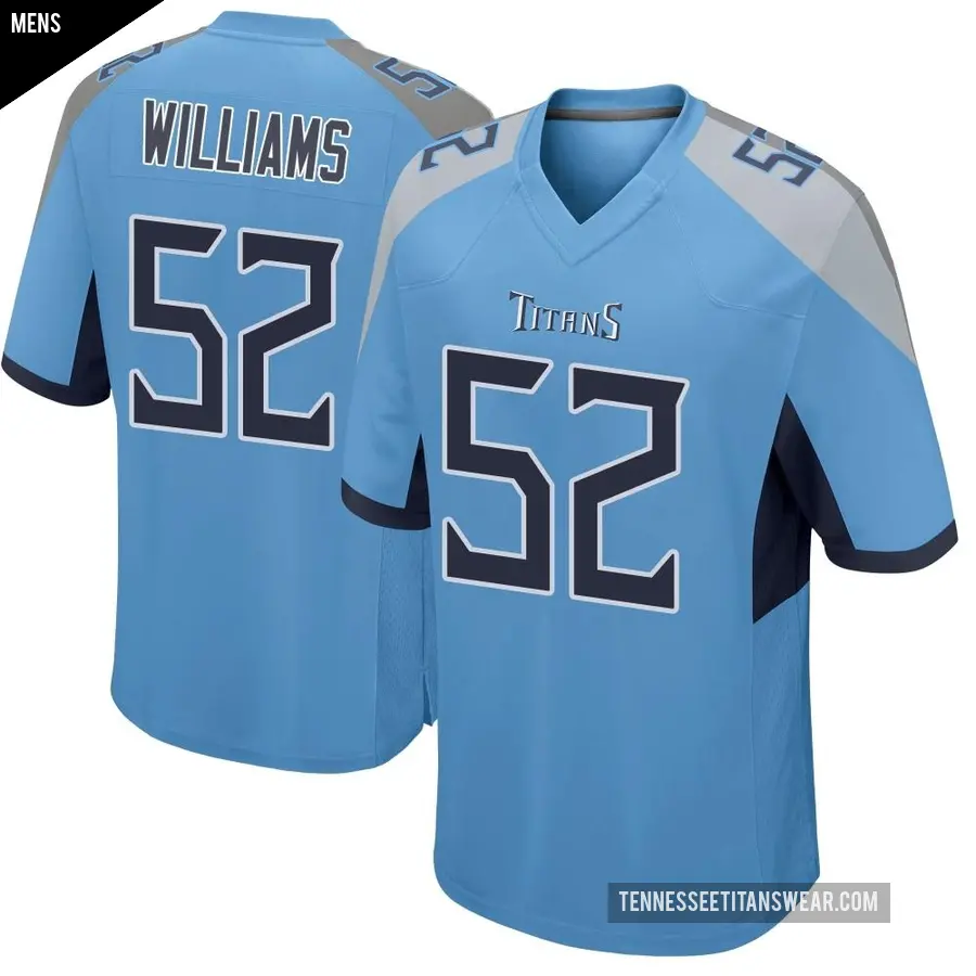 Men's Tennessee Titans ＃52 James Williams Light Blue Game Jersey