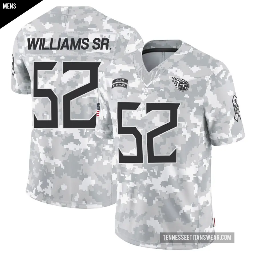 Men's Tennessee Titans ＃52 James Williams Sr. Arctic Camo Limited 2024 Salute to Service Jersey
