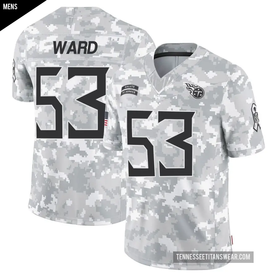 Men's Tennessee Titans ＃53 Jihad Ward Arctic Camo Limited 2024 Salute to Service Jersey