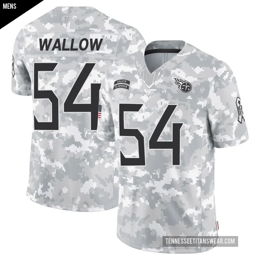 Men's Tennessee Titans ＃54 Garret Wallow Arctic Camo Limited 2024 Salute to Service Jersey